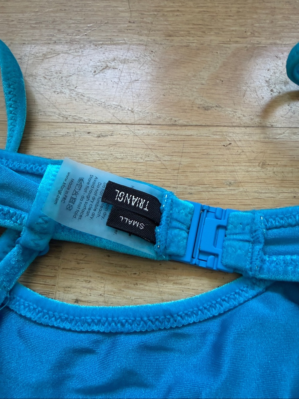 Triangl Turquoise Blue Velvet Bikini size small - Picture 7 of 7